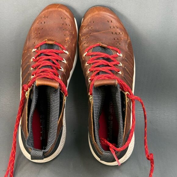 Timberland Mens FlyRoam Trail Mid Leather Forty Wheat sneaker boot Sz 10 - Picture 7 of 9